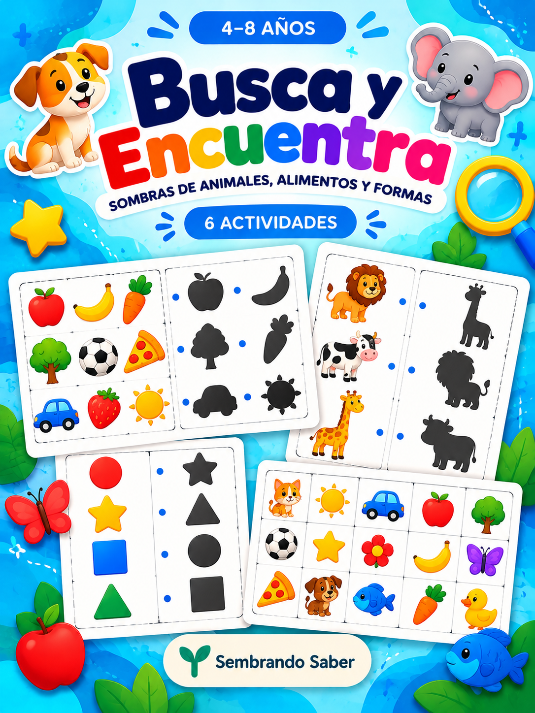 Portada de Busca y encuentra: sombras de animales, alimentos y formas